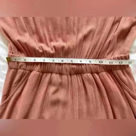 Le Lis Make Me Blush Jumpsuit Pockets Stretch Waist Tank Women's Medium - Picture 11 of 12